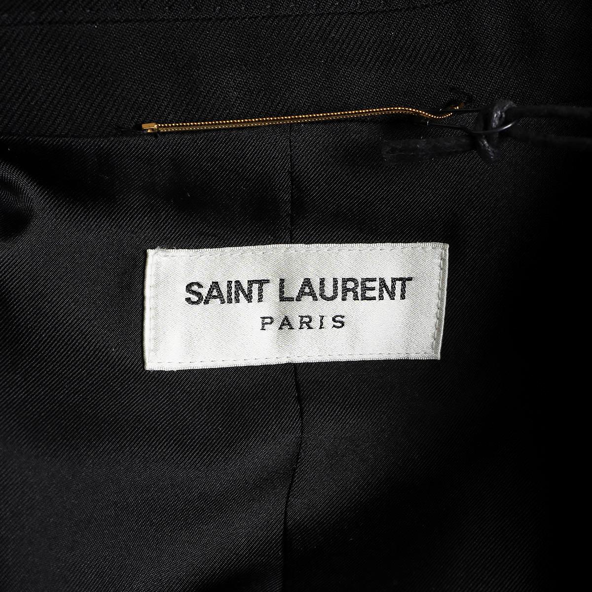 SAINT LAURENT black wool 2019 PADDED SHOULDER Blazer Jacket 38 S For Sale 2