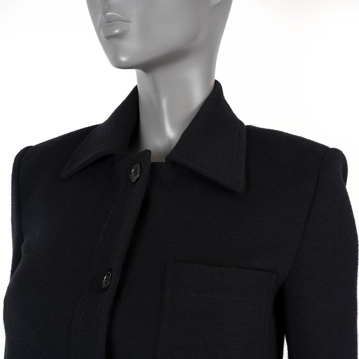 SAINT LAURENT black wool 2021 JERSEY FITTED Jacket 40 M For Sale 1