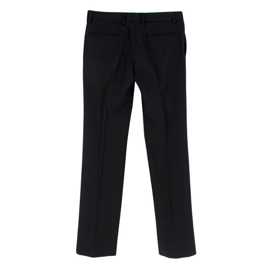 Saint Laurent Black Wool Blend Suit with Satin Side Stripes 1