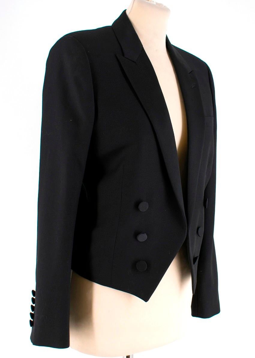 Saint Laurent Black Wool Blend Suit with Satin Side Stripes 3