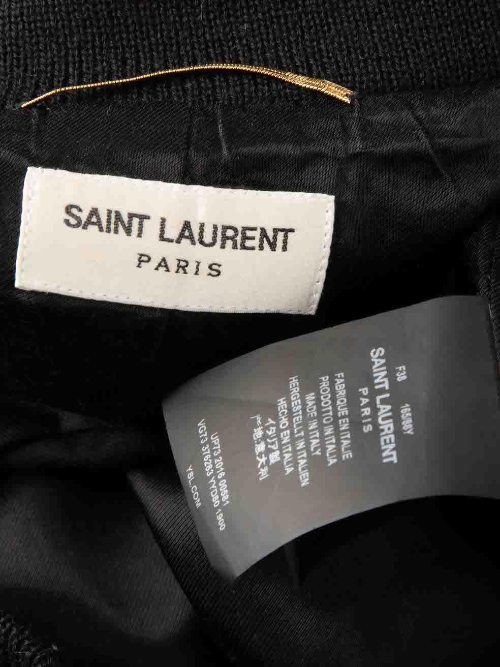 Saint Laurent Black Wool Bomber Teddy Jacket Size M For Sale 2