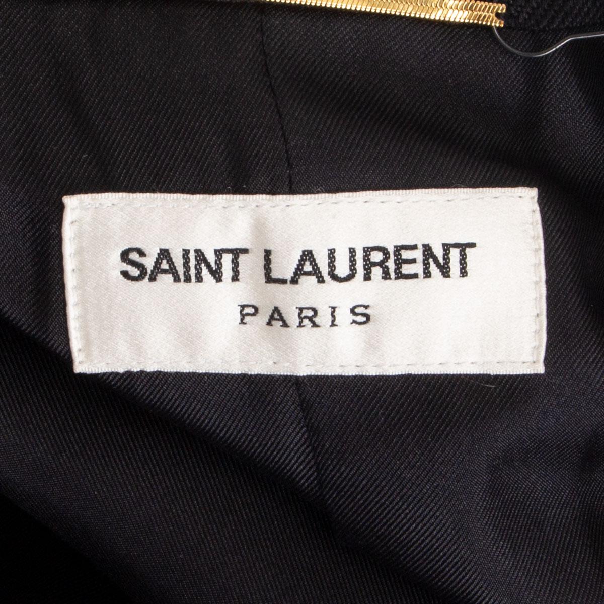 SAINT LAURENT CROPPED MILITARY-Jacke aus schwarzer Wolle 36 XS Damen im Angebot