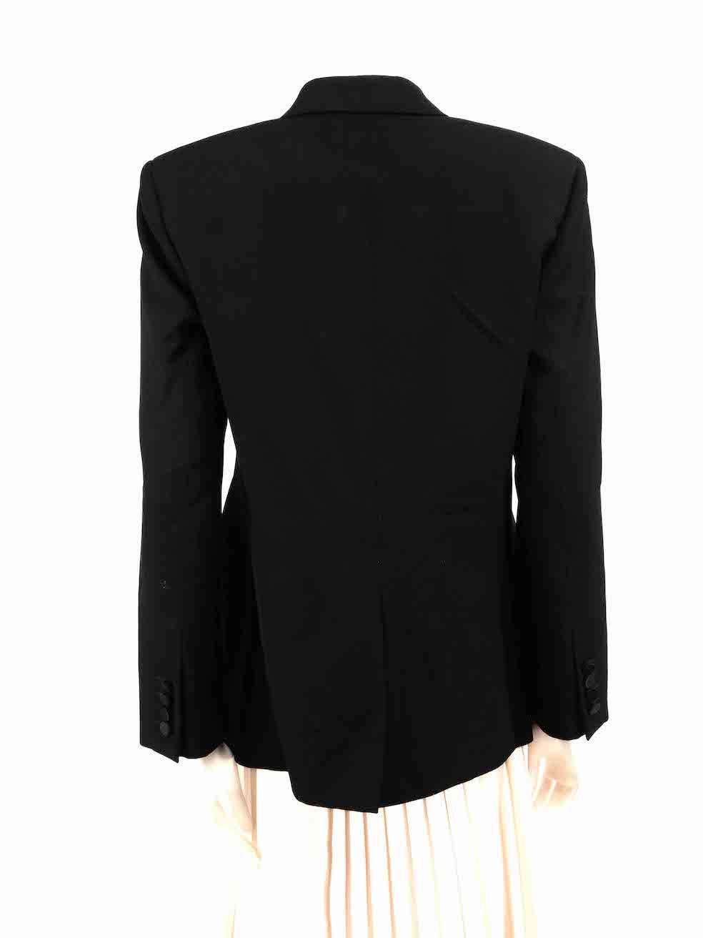 Saint Laurent Black Wool Double-Breasted Blazer Jacket Size XL In New Condition In London, GB