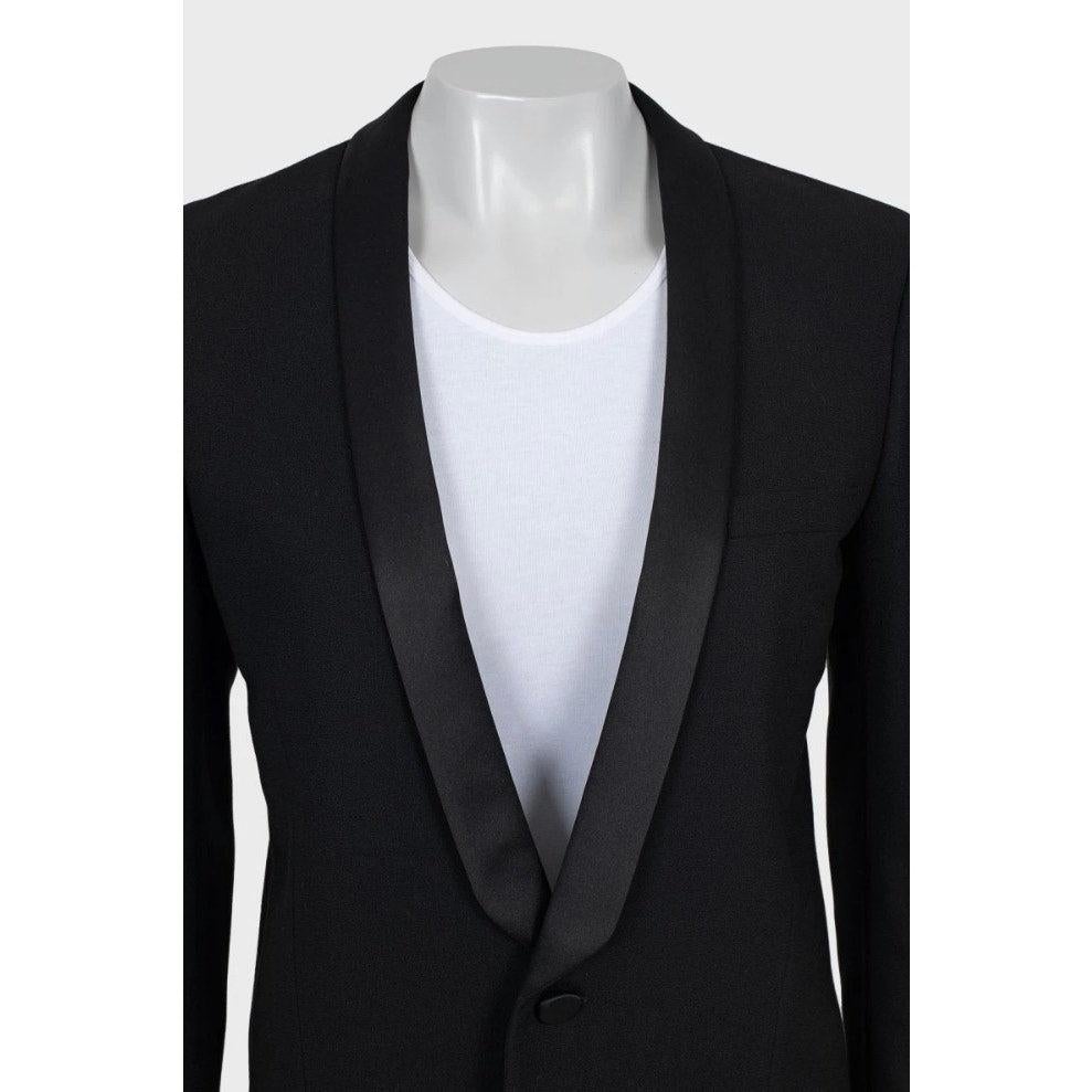 Saint Laurent Black Wool Jacket with Satin Lapels Sz.40/ L In condizioni ottime in vendita a Krakow, PL