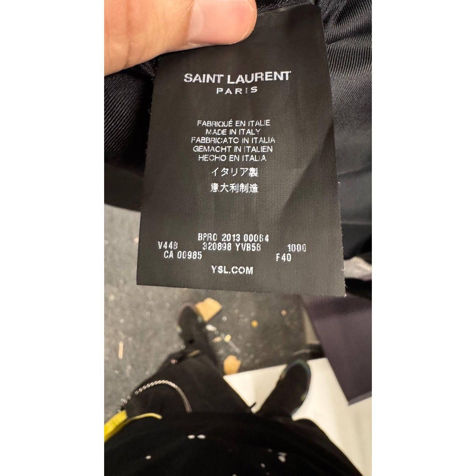 Donna Saint Laurent Black Wool Jacket with Satin Lapels Sz.40/ L in vendita