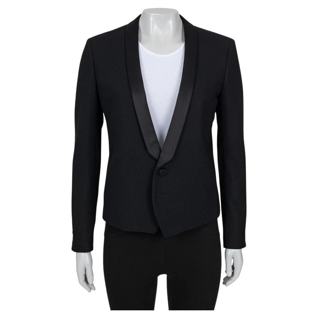 Saint Laurent Black Wool Jacket with Satin Lapels Sz.40/ L