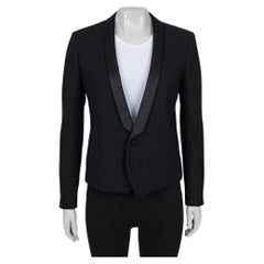 Saint Laurent Black Wool Jacket with Satin Lapels Sz.40/ L