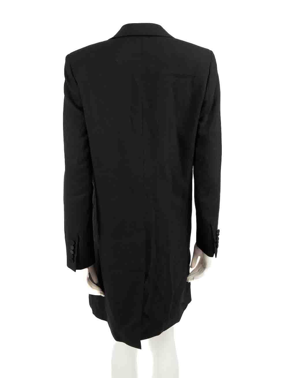 Saint Laurent Black Wool Mid-Length Blazer Coat Size M In Excellent Condition For Sale In London, GB