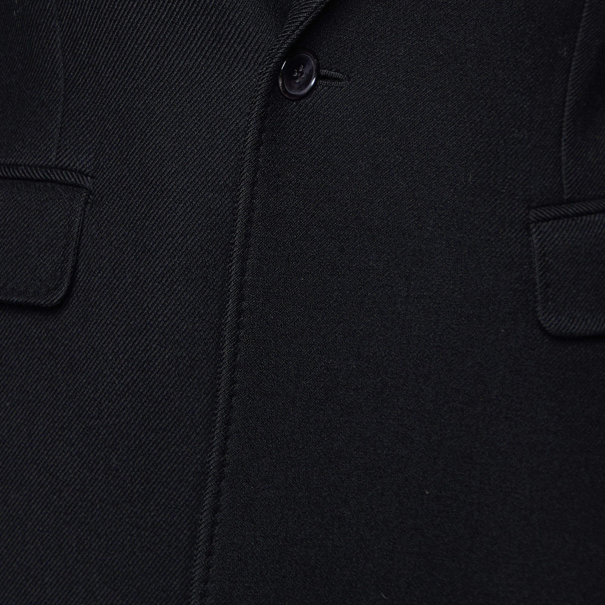 Women's Saint Laurent Black Wool Mid Length Coat M For Sale