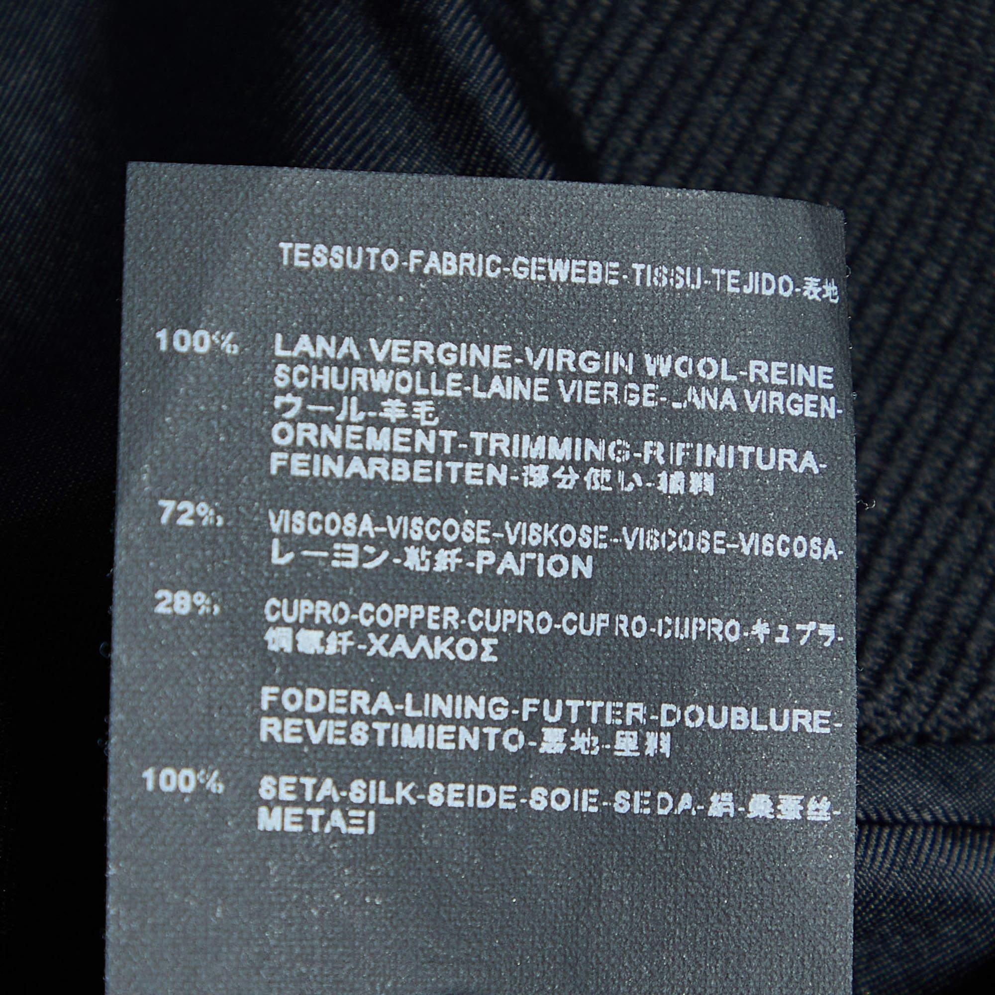 Saint Laurent Black Wool Mid Length Coat M For Sale 1