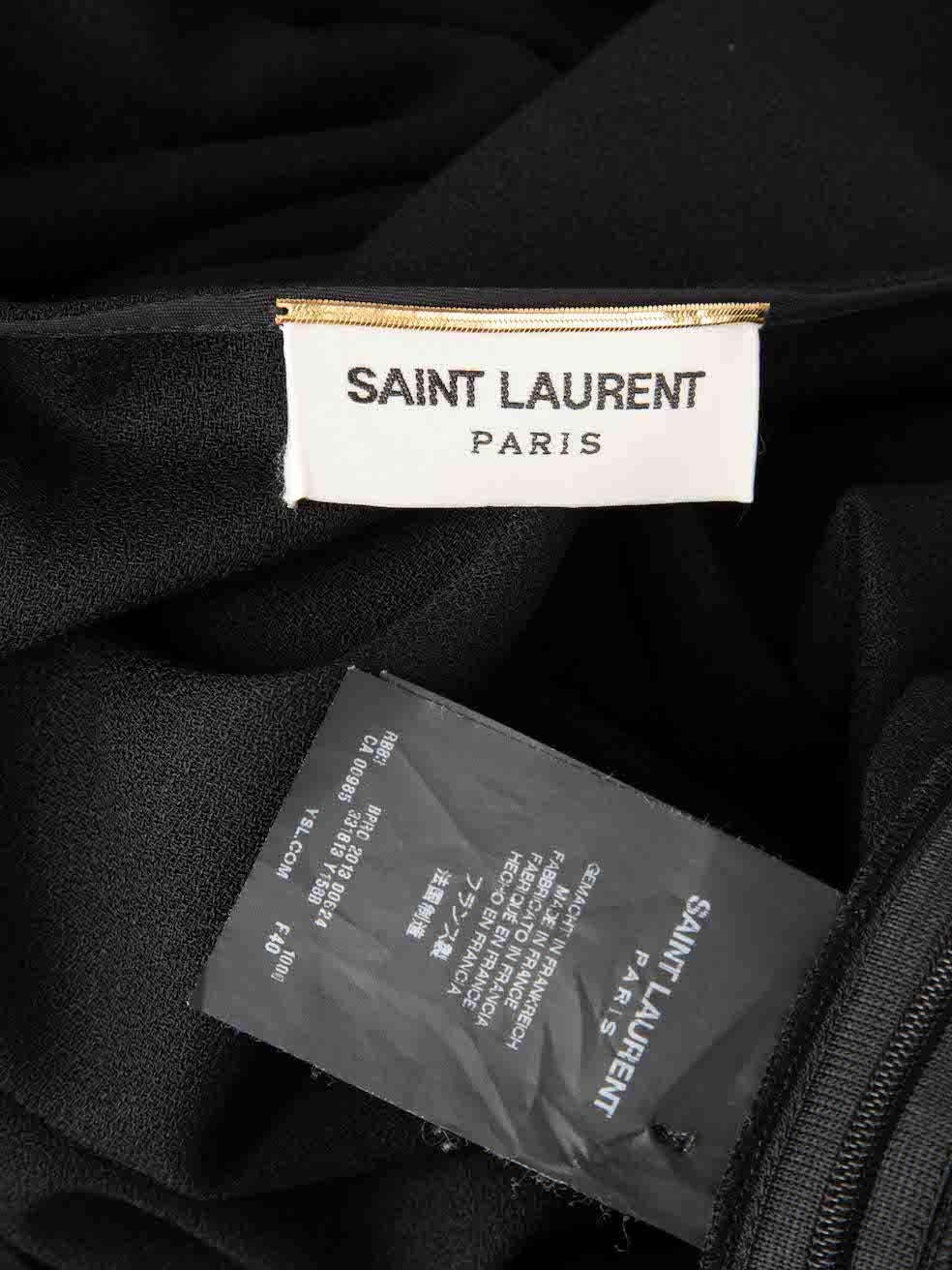 Saint Laurent Black Wool Pleated Mini Dress Size L 1