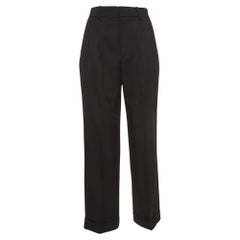 Pantalon plissé en laine noire Saint Laurent S