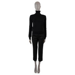 SAINT LAURENT black wool RIB-KNIT TURTLENECK Sweater M