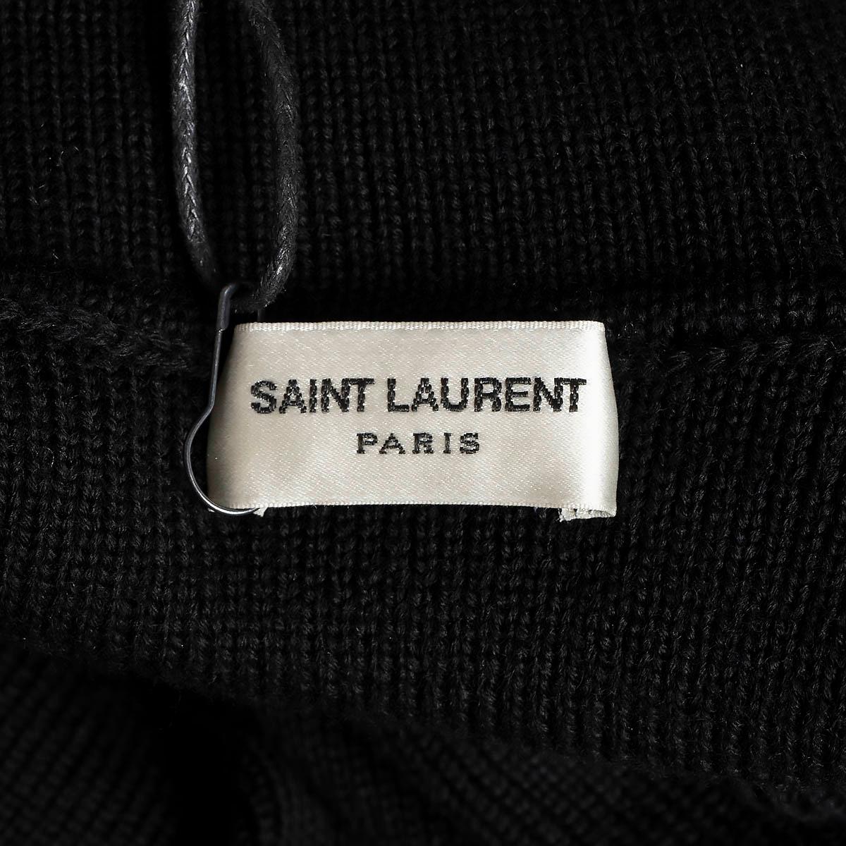 SAINT LAURENT black wool RIB-KNIT TURTLENECK Sweater M For Sale 3
