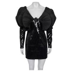 Saint Laurent Black Wool Sequin Dress - Size FR36 (S) Saint Laurent Black Wool Sequin Dress - Size FR36 (S)