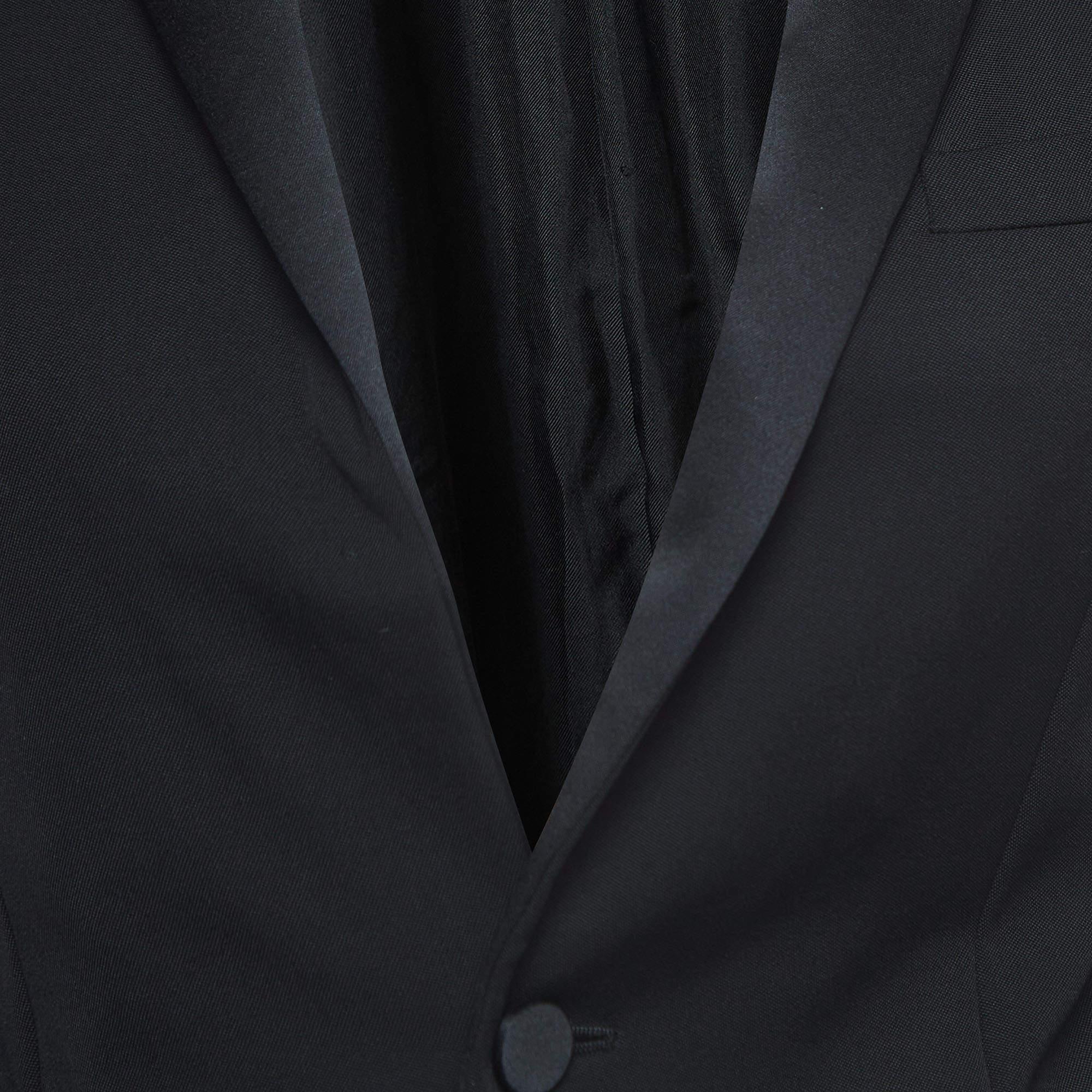 Saint Laurent Black Wool Single Breasted Blazer S In Good Condition For Sale In Dubai, Al Qouz 2