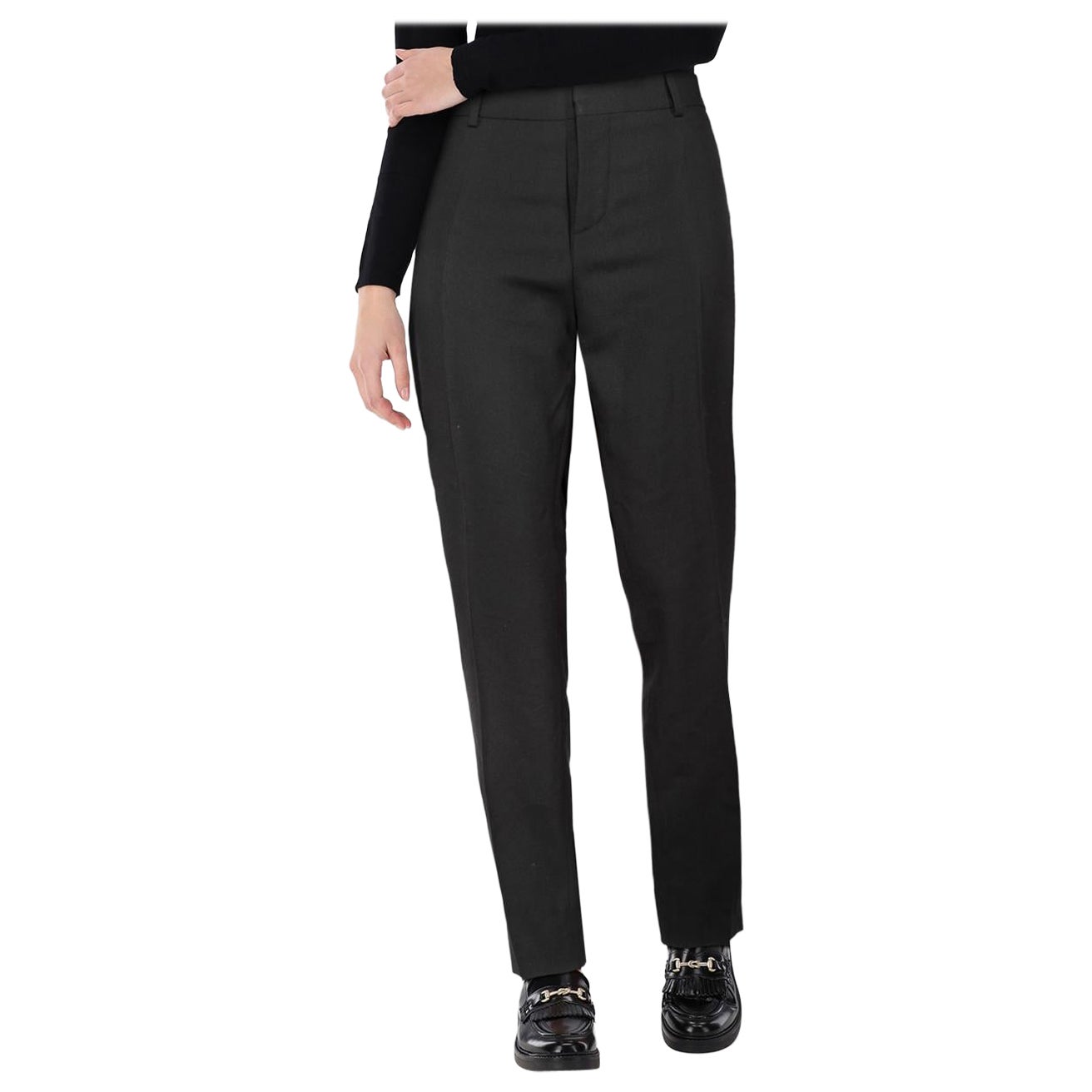 Saint Laurent Black Wool Slim Fit Suit Trousers Size L