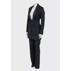Saint Laurent Black Wool Suit with Long Jacket - EU36/S