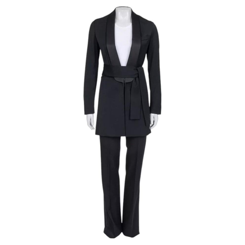 Saint Laurent Schwarzer Wollanzug mit langer Jacke - EU36/S