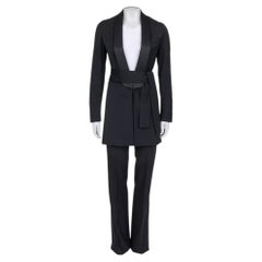 Saint Laurent Black Wool Suit with Long Jacket - EU36/S