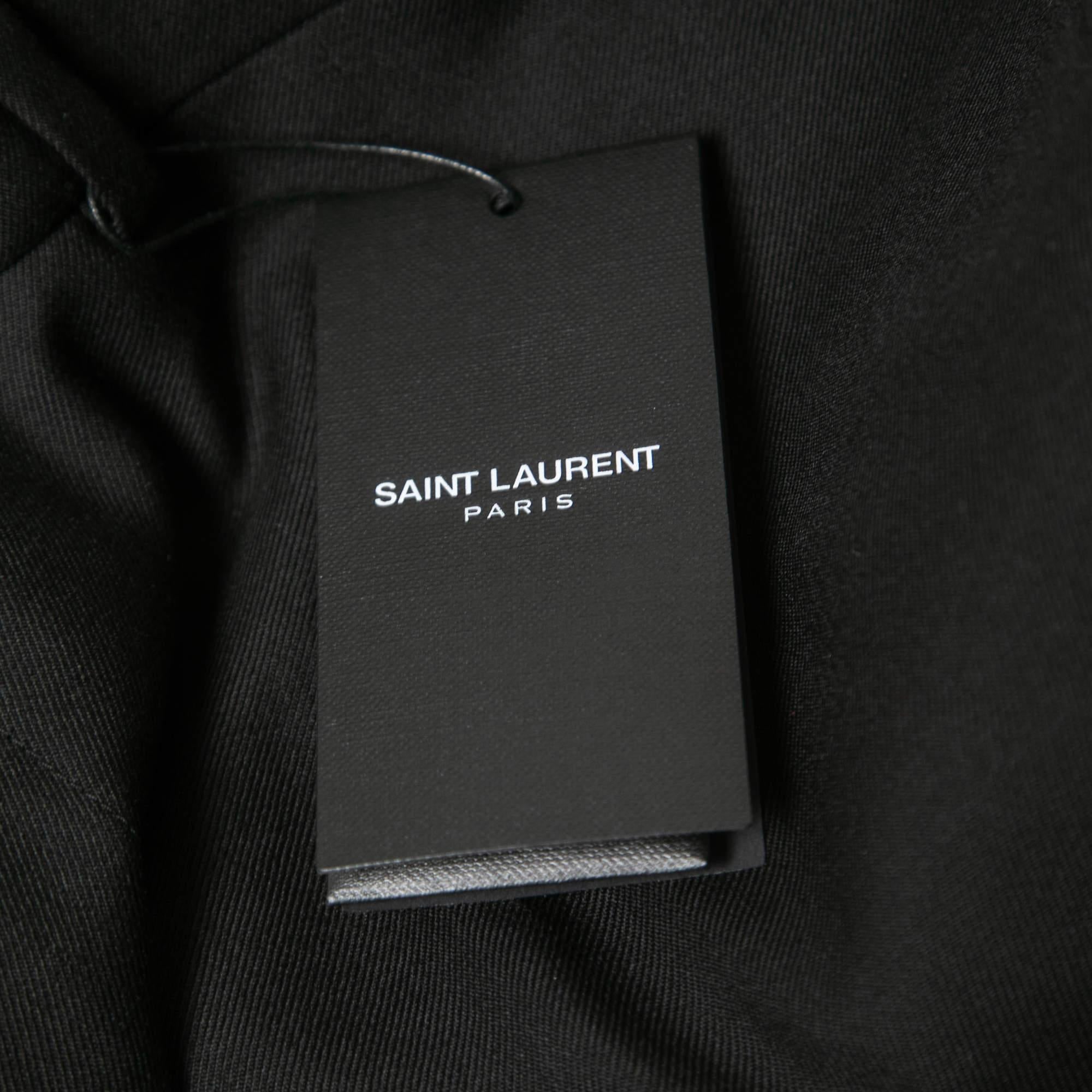 Women's Saint Laurent Black Wool Tailored Pants L