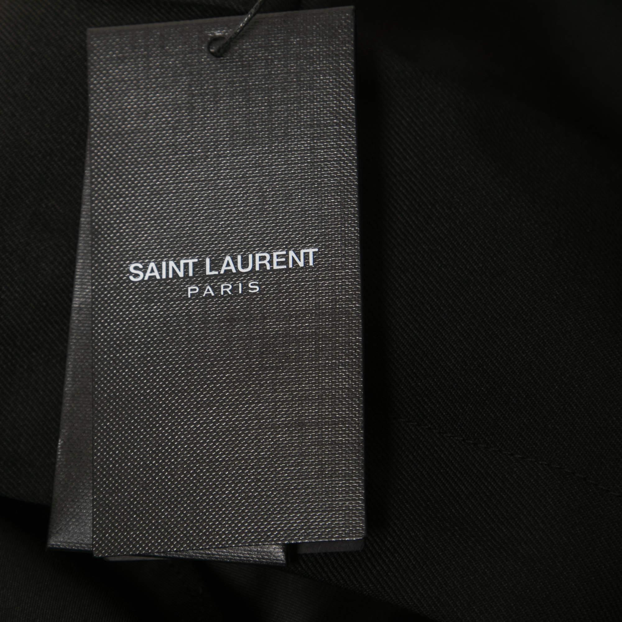 Men's Saint Laurent Black Wool Tailored Pants L