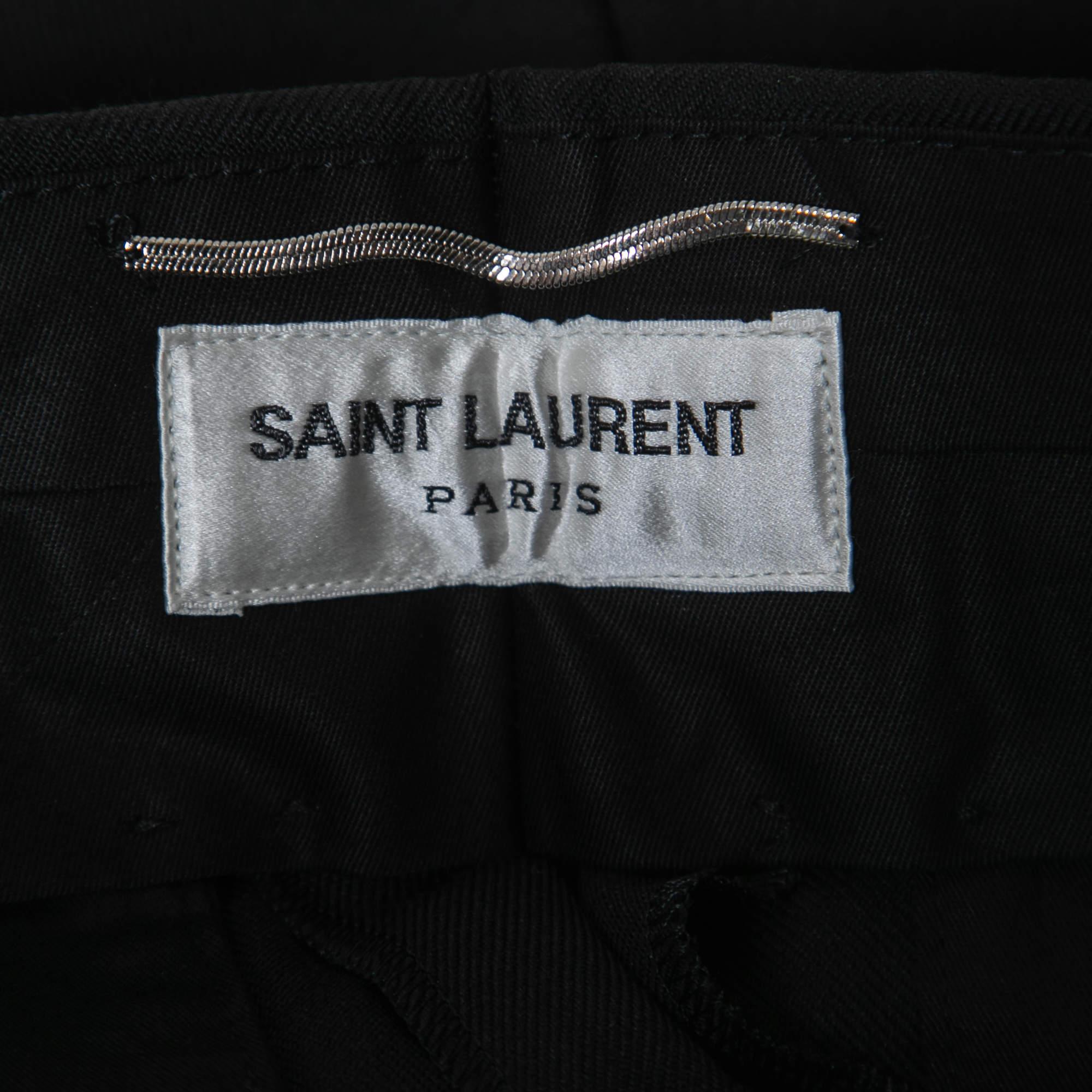 Saint Laurent Black Wool Tailored Pants L 1