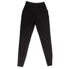 SAINT LAURENT black wool TAPERED SLIM CLASSIC Pants XXS