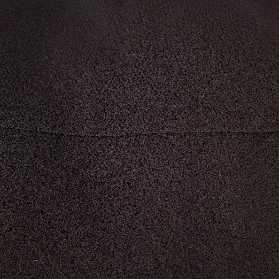 Saint Laurent Black Wool V Neck Ruched Dress Size L In Good Condition For Sale In London, GB