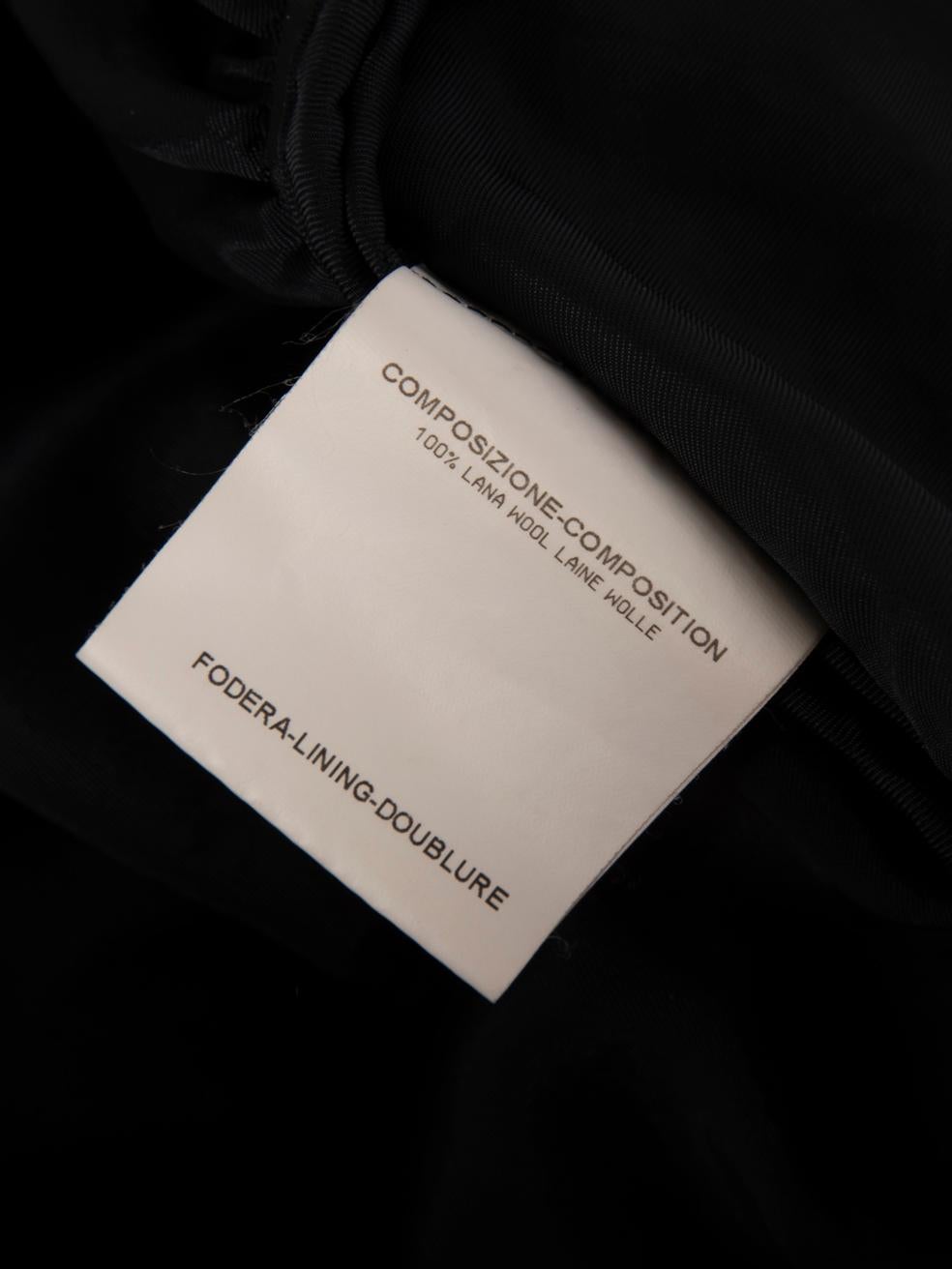 Saint Laurent Black Wool V Neck Ruched Dress Size L For Sale 2
