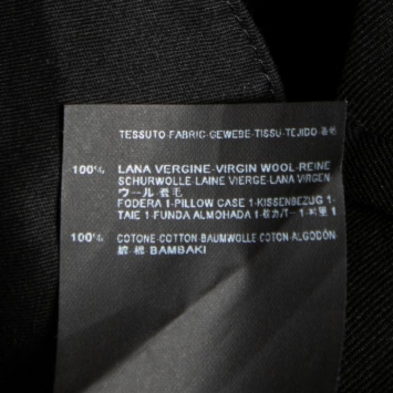 Saint Laurent Black Wool Zipped Hem Detailed Tapered Pants L For Sale 1