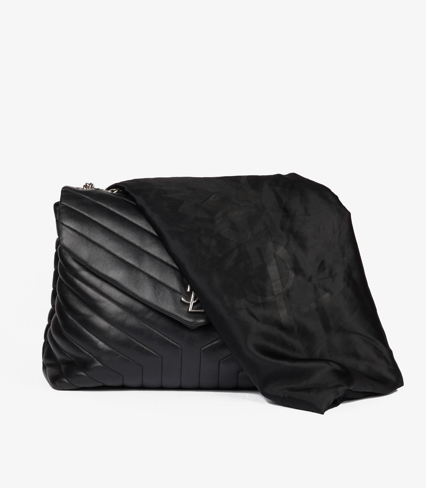 Saint Laurent Black Y Quilted Calfskin Leather Large LouLou 8