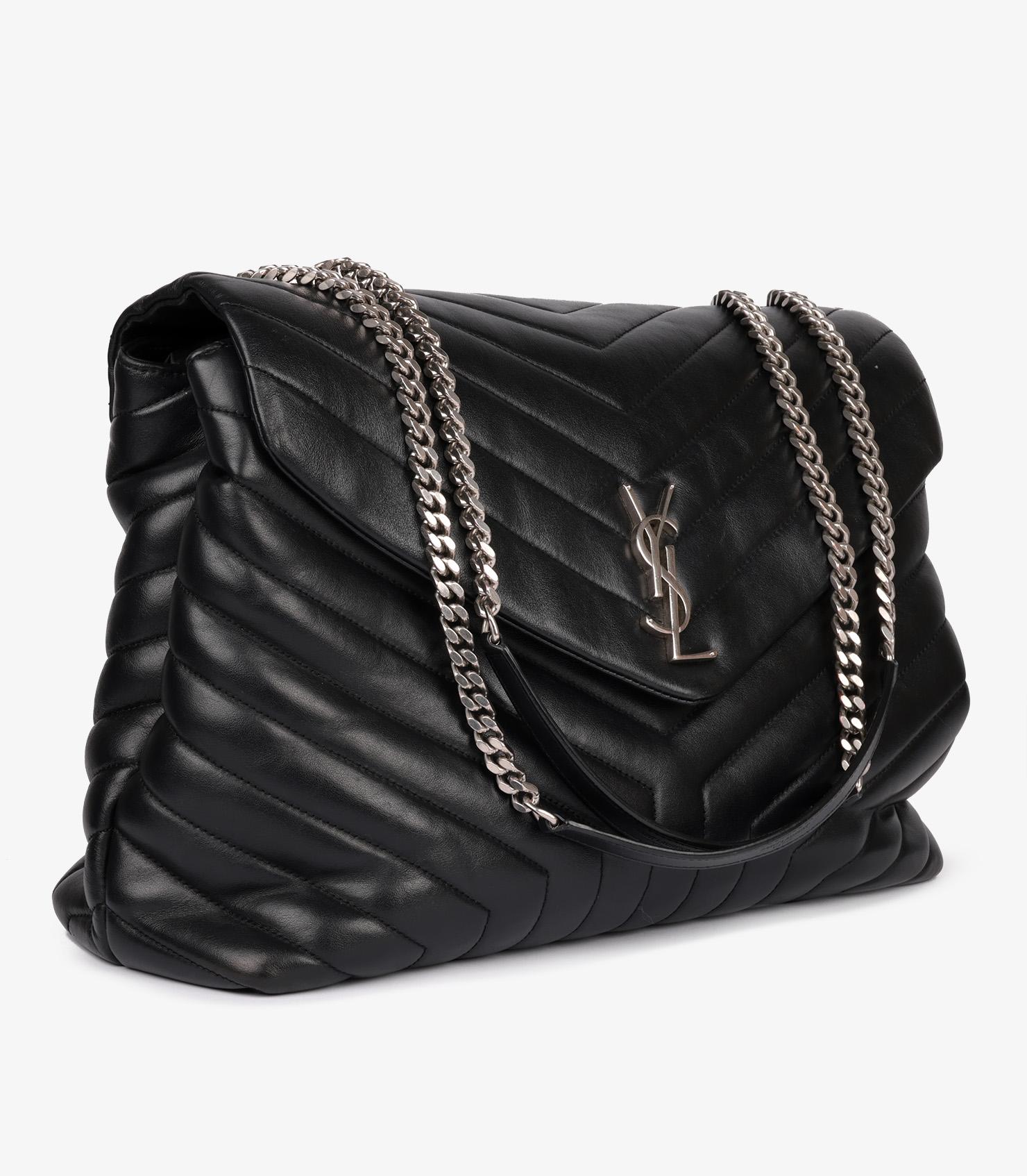 Saint Laurent Black Y Quilted Calfskin Leather Large LouLou In Excellent Condition In Bishop's Stortford, Hertfordshire