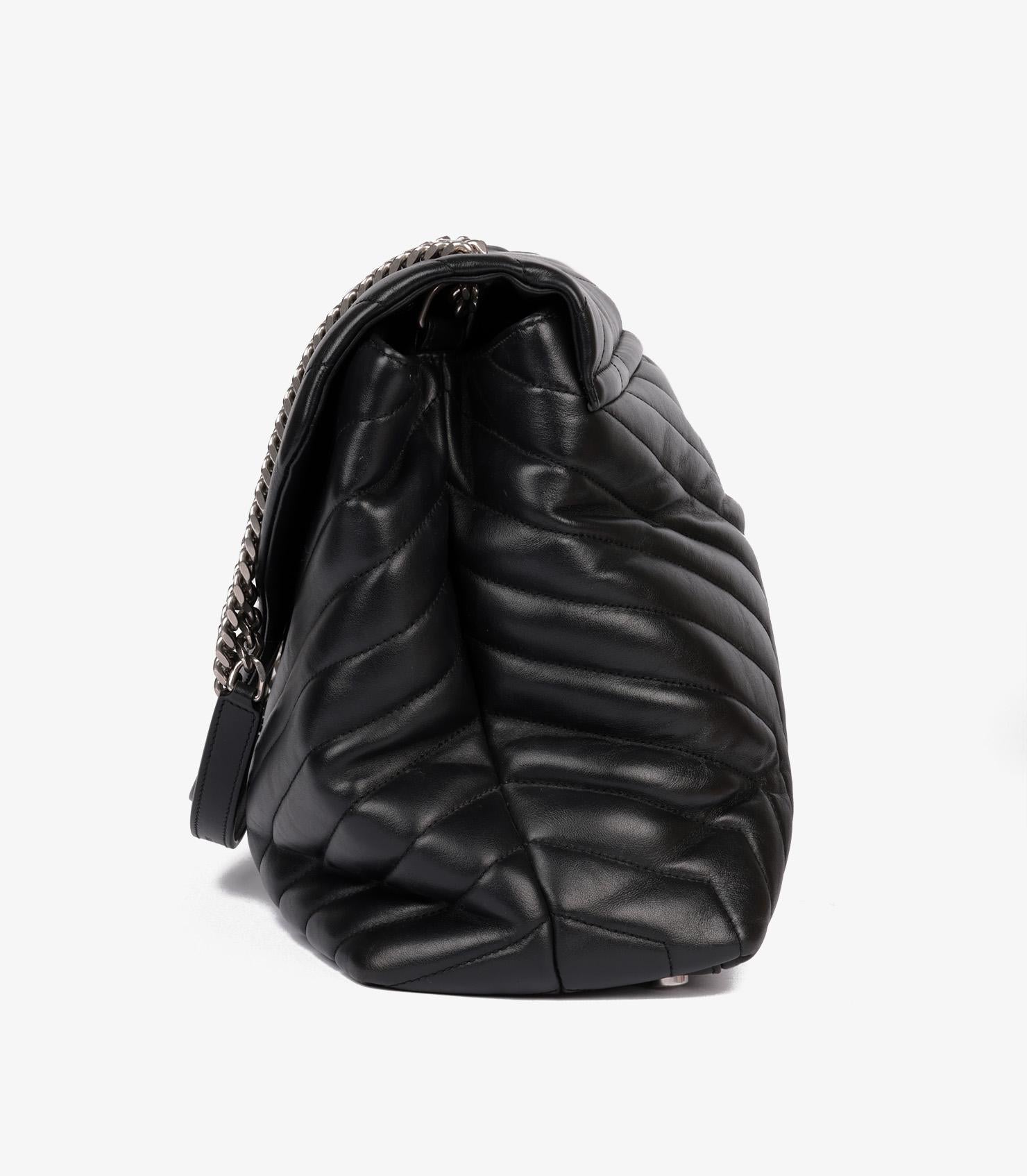 Saint Laurent Black Y Quilted Calfskin Leather Large LouLou 1