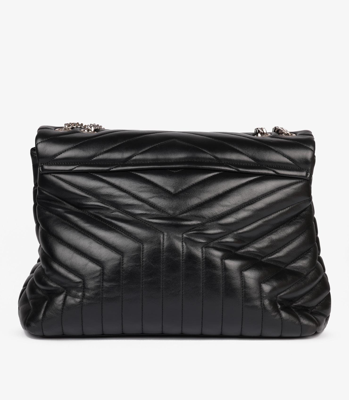 Saint Laurent Black Y Quilted Calfskin Leather Large LouLou 2