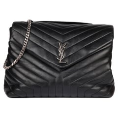 Saint Laurent Black Y Quilted Calfskin Leather Large LouLou