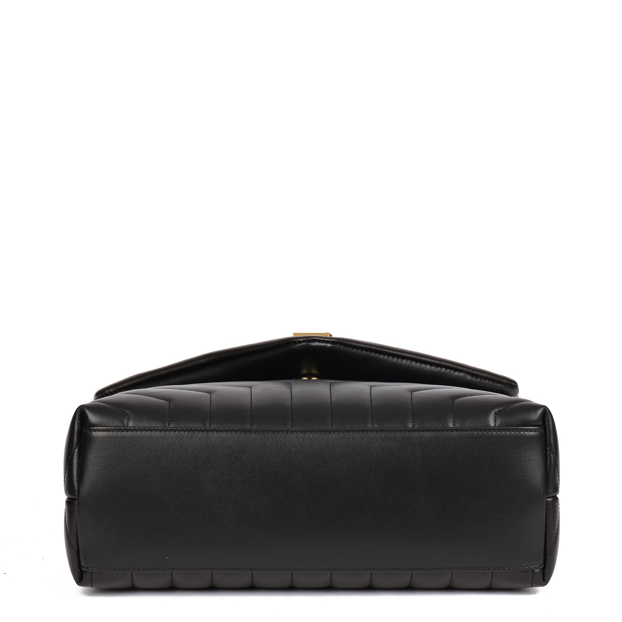 SAINT LAURENT Schwarzes Y gestepptes Kalbsleder Medium Loulou 1