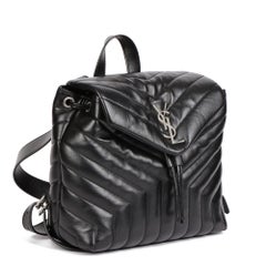 Petit sac à dos LouLou en cuir de veau matelassé Y noir SAINT LAURENT