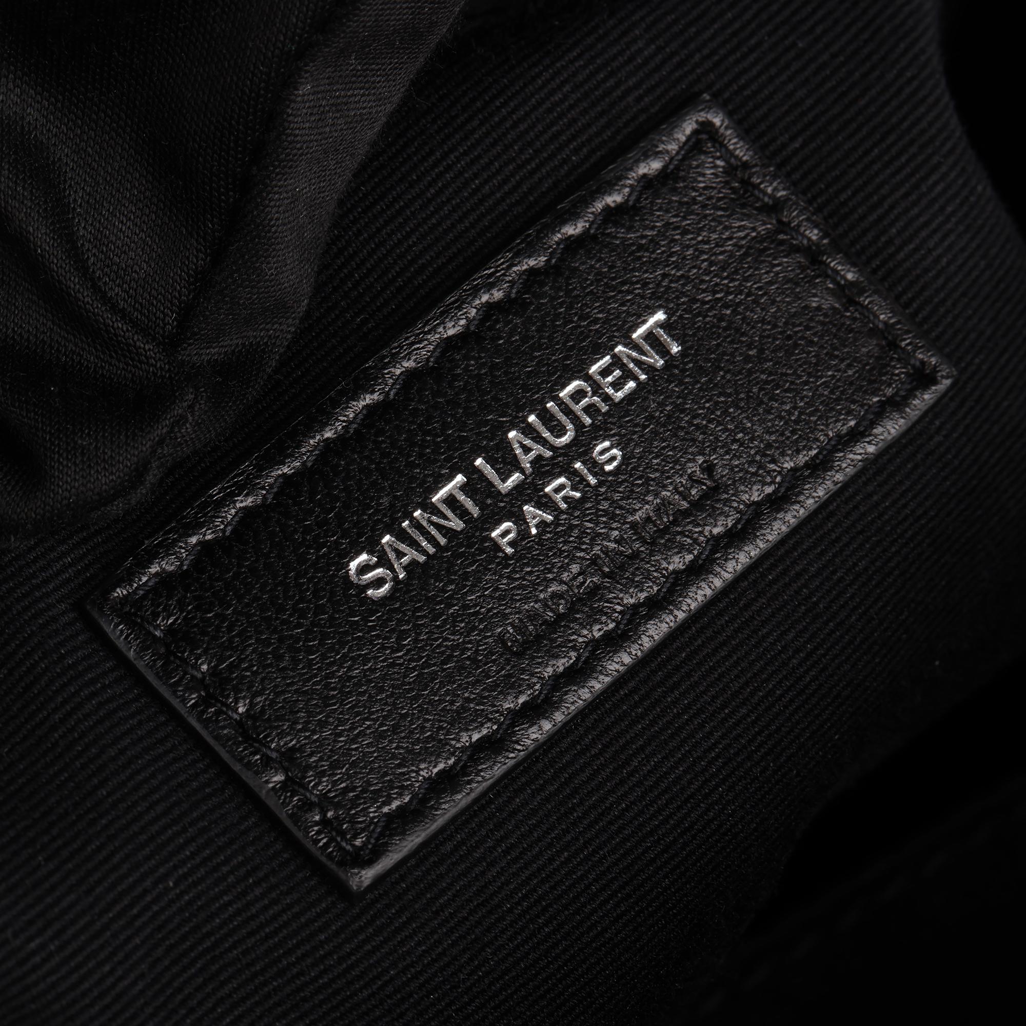 SAINT LAURENT Black Y Quilted Calfskin Leather Small LouLou Backpack 1