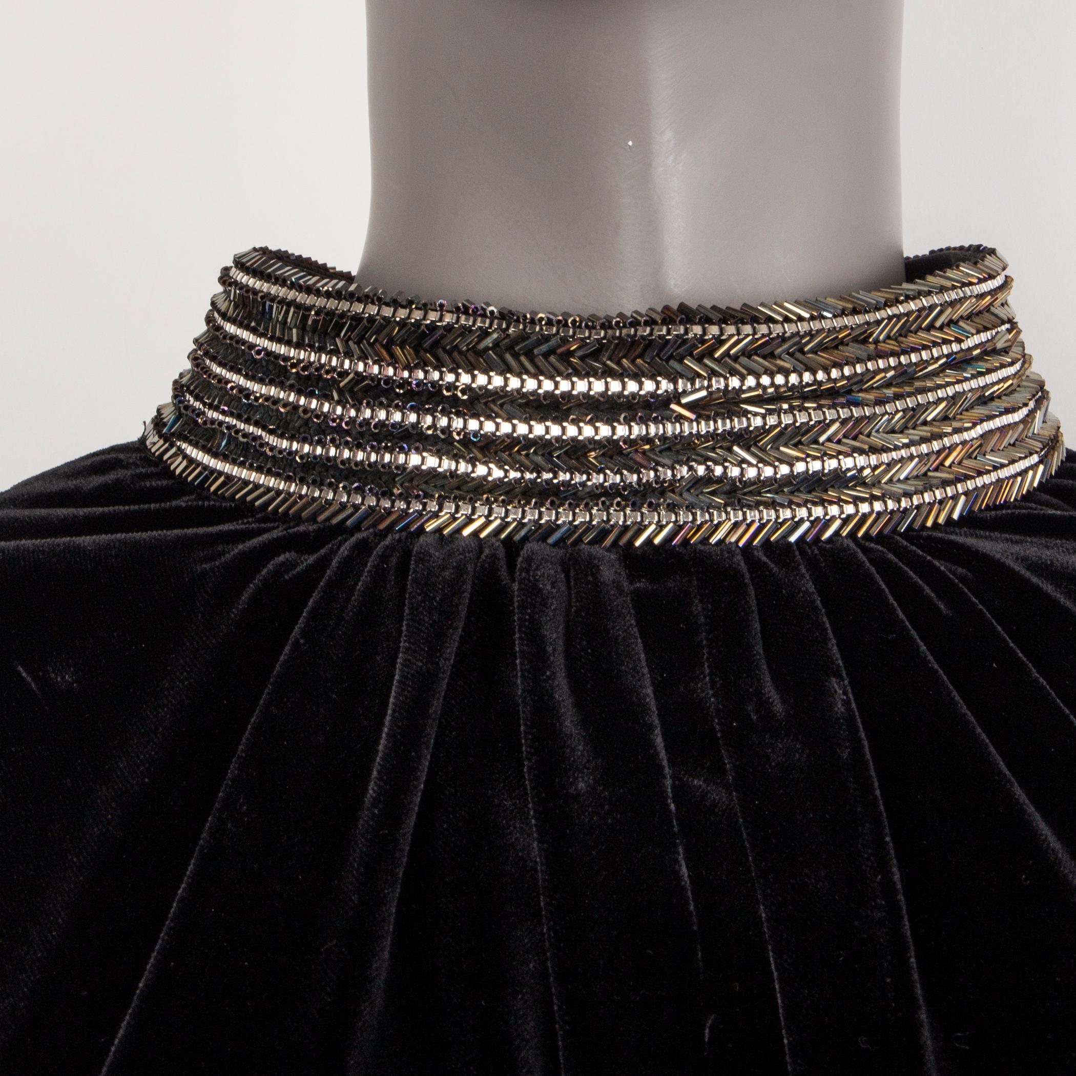 SAINT LAURENT blackVEKVE T EMBELLISHED Cocktail Dress 38 at 1stDibs