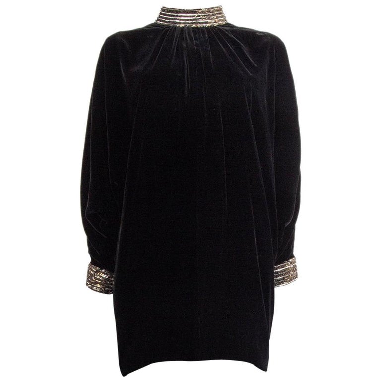 SAINT LAURENT blackVEKVE T EMBELLISHED Cocktail Dress 38 For Sale at ...