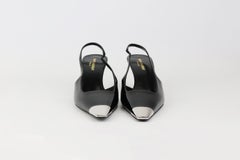 Saint Laurent Blade Patent Leather Slingback Pumps EU 40.5 UK 7.5 US 10.5