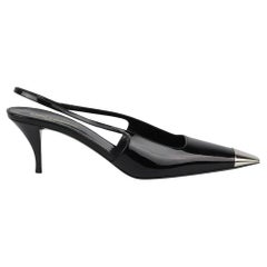 Saint Laurent Blade Patent Leather Slingback Pumps EU 40.5 UK 7.5 US 10.5 