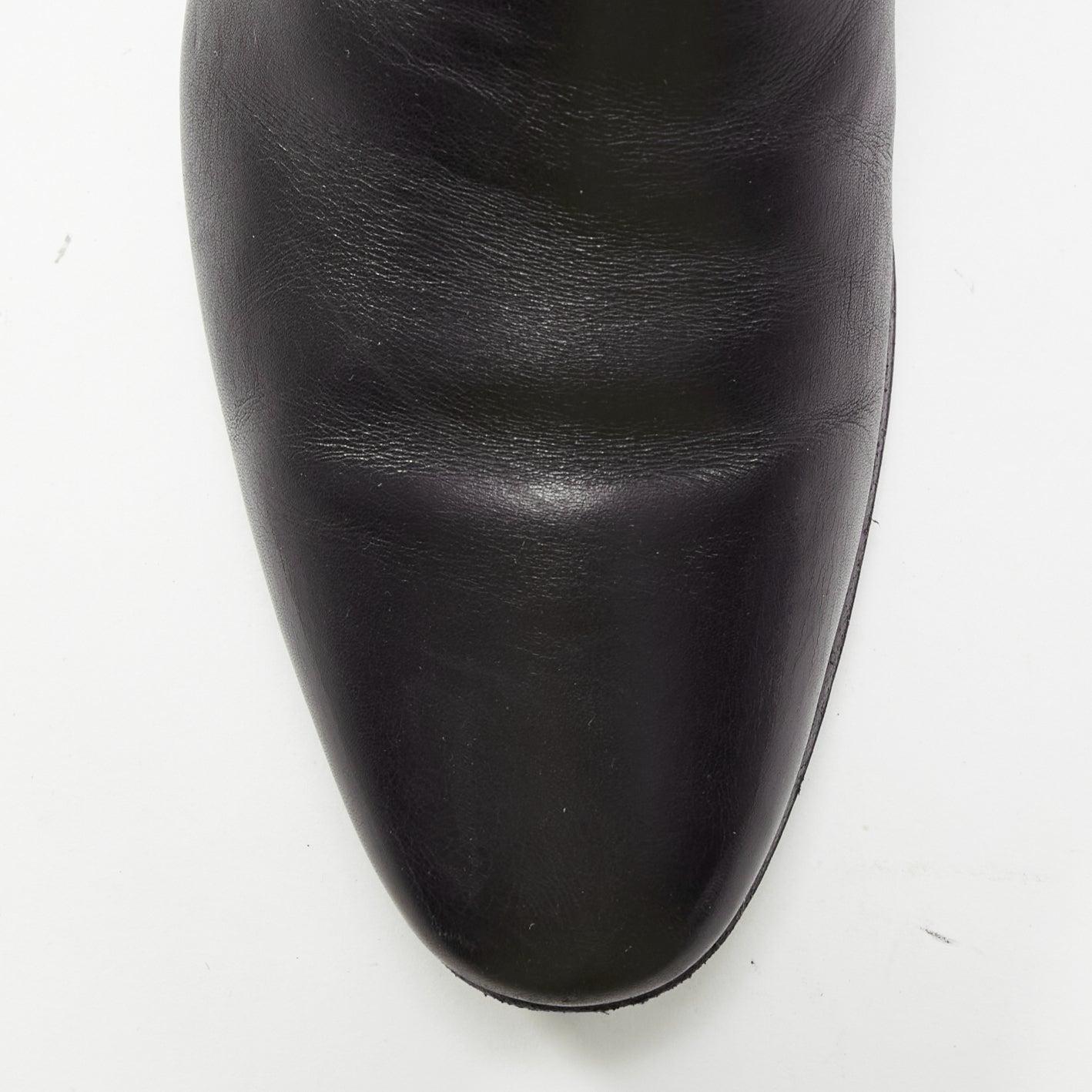 SAINT LAURENT Blake black leather silver buckle motorcycle jodphur boot EU37 2