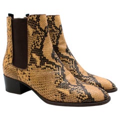 Saint Laurent Blake python-effect leather ankle boots 40