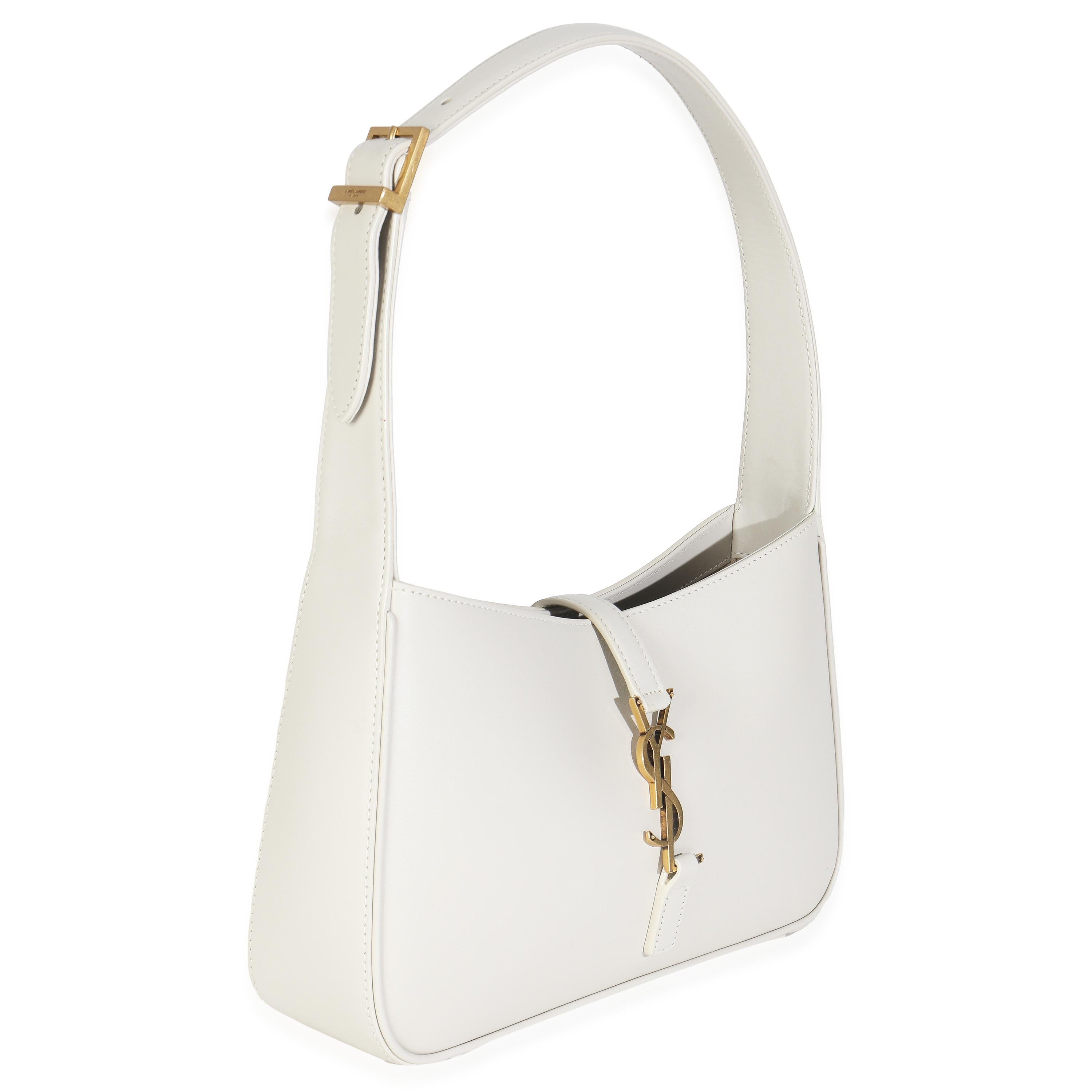 Beige Saint Laurent Blanc Vintage Smooth Calfskin Medium Le 5 A 7 Hobo For Sale