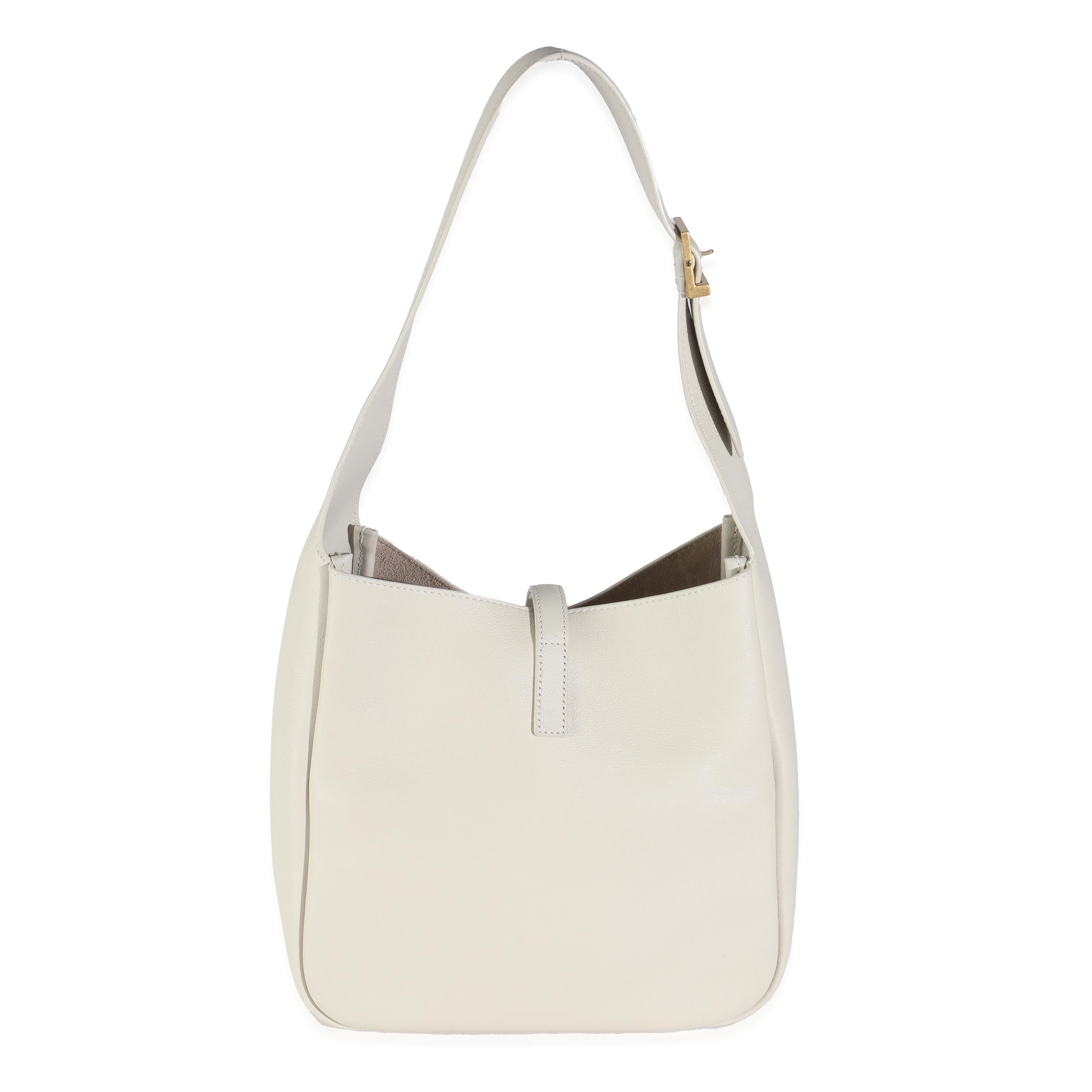 Listing Title: Saint Laurent Blanc Vintage Smooth Calfskin Small Le 5 A 7 Soft Hobo
SKU: 144706
MSRP: 2650.00 USD
Condition: Pre-owned 
Handbag Condition: Pristine
Condition Comments: Item has no indication of wear.  Final sale.
Brand: Saint