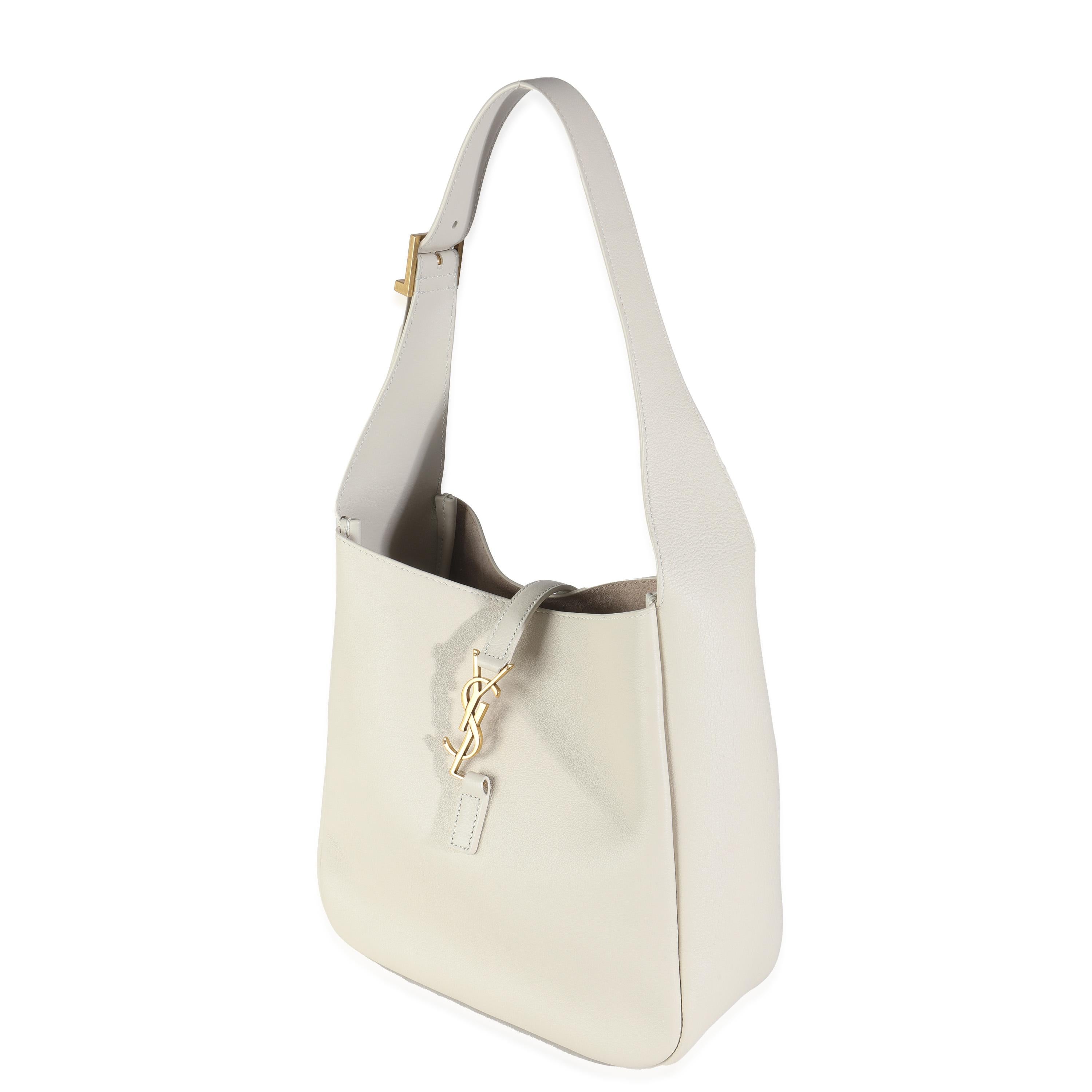 Saint Laurent Blanc Vintage Calfskin Smooth Petit Hobo Le 5 A 7 Excellent état - En vente à New York, NY