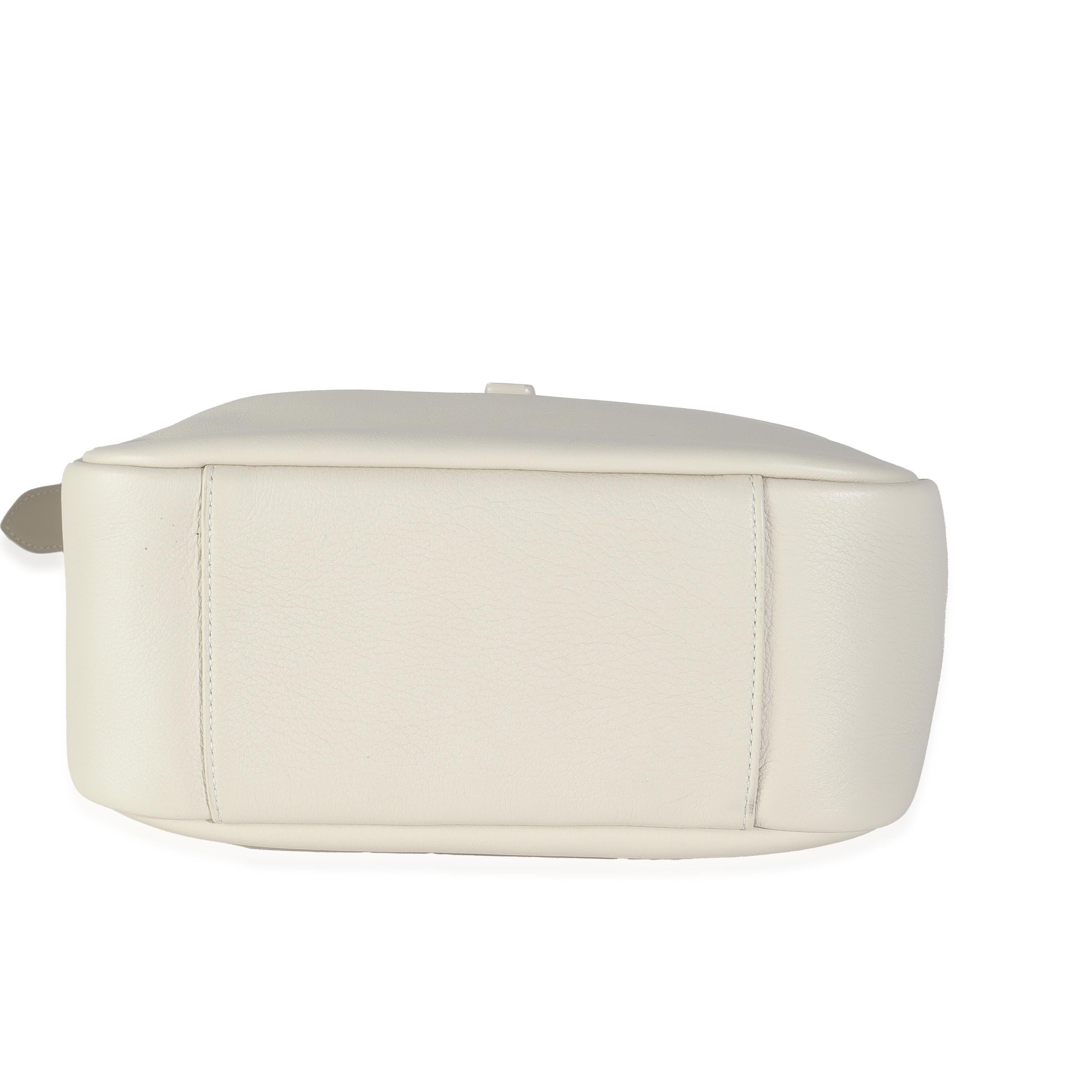Saint Laurent Blanc Vintage Calfskin Smooth Petit Hobo Le 5 A 7 en vente 2