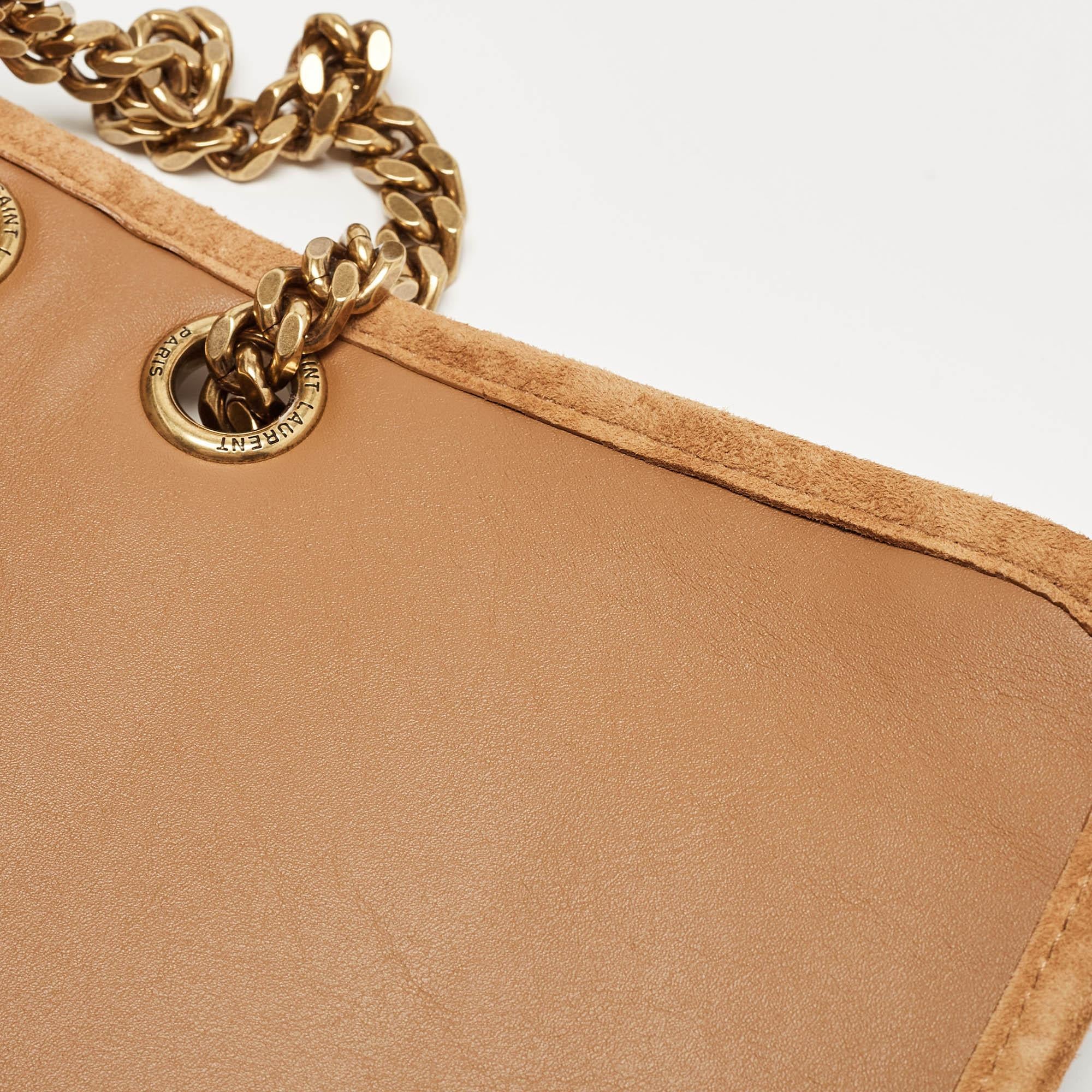 Saint Laurent Blue/Beige Matelasse Denim and Suede Medium Niki Shoulder Bag 3